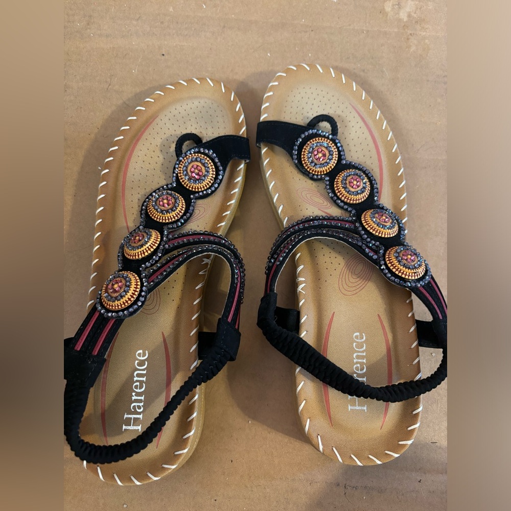 Harence Beaded Sandals